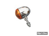 BULLET CUSTOM / CLIGNO BULLET - CHROME - CUSTOM - CABOCHON ORANGE - 