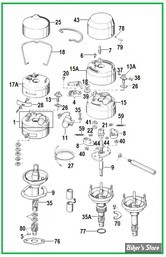  ECLATE R - PIECE N° 00 - ECLATE PIECES DE DISTRIBUTEUR SPORTSTER 1952/1970