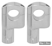 RISERS Ø 32MM / 1"1/4 - HAUTEUR 76MM - MID USA - 3" OFFSET RISERS - CHROME