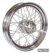 16 X 3.00 - ROUE AVANT 40 RAYONS - POUR SOFTAIL FLST 84/99 - MID USA - CHROME AVEC RAYONS CHROMÉS - CHAMBRE A AIR