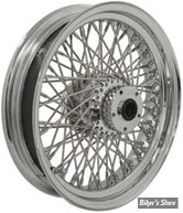 16 x 3.50 - ROUE ARRIERE 80 RAYONS - SPORTSTER / SOFTAIL / FXR / DYNA 79/99 - CHROME AVEC RAYONS CHROME - TUBELESS - MOYEU BILLET