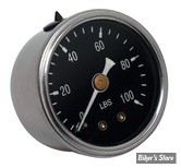 MANO DE PRESSION D'HUILE - 100 PSI - MID USA - V-FACTOR OIL PRESSURE GAUGE - CHROME / NOIR