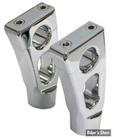 RISERS MID USA - HAUTEUR : 100MM - RISERS - MID USA - 4" V-FACTOR SLOTTED PULLBACK RISER KIT - NOIR