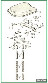  ECLATE T - PIÈCE N° 00 - ECLATE DES PIECES SELLE SOLO SUSPENDUE - SPORTSTER 1954/1978