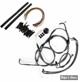 +18" / +20" - KIT CABLES ET DURITES DE FREIN DE GUIDON RALLONGES - TOURING FLHR / FLTR 2007 - COMPLET - MIDNIGHT - LA-8006KT2B-19M