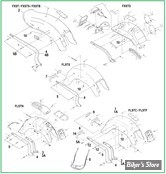  ECLATE O - PIECE N° 00 - ECLATE DES PIECES DE GARDE BOUE ARRIERE - SOFTAIL 2000/2017
