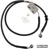 - DURITE DE FREIN AVANT - SPORTSTER 1200T / 883L 14UP - LONGUEUR : +4" (63.00CM / 24 3/4") - 1 DISQUE - OEM 41800150 - INOX / NOIR - 614750-4BLK