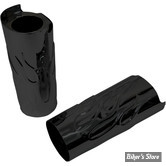 ECLATE N - PIECE N° 68 - COUVRES TUBES DE FOURCHE - 45600003 / 45800023 - FLAMED DESIGN - DRAG SPECIALTIES - NOIR - LONGUEUR : +2"