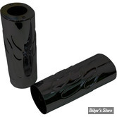 ECLATE N - PIECE N° 68 - COUVRES TUBES DE FOURCHE - 45964-86 - FLAMED - DRAG SPECIALTIES - NOIR - LONGUEUR RALLONGEE +2"