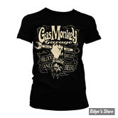 TEE-SHIRT - GAS MONKEYS GARAGE - GMG - WRENCH LABEL GIRLY - NOIR - TAILLE S