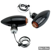 CLIGNOTANT A LEDS - CLIGNOS MICRO BULLET - JOKER MACHINE - ASTRO - FAISCEAU INTERNE AU GOUJON - Corps : NOIR / Eclairage : Orange