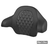 DOSSIER DE TOUR PACK - KING - TOURING 14UP - SADDLEMEN - Roadsofa™ LATTICE STITCH Tour Pack Backrest Pad - FIBRE DE CARBONE - NOIR  / COUTURES : GRIS FONCE - 814-07-20702