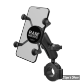 - SMALL - SUPPORT DE TELEPHONE - RAM MOUNTS - TORQUE RAIL - Ø 28.50MM / 38.10MM - HAUTEUR : 76.00 mm - X-GRIP PHONE MOUNT TORQUE RAIL BASE - RAM-B-408-112-15-A-UN7U