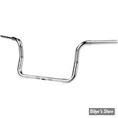 GUIDON KHROME WERKS - BOBBER BAGGER STYLE APE HANGER - TOURING FLHTK / FLHX / FLHTCU / FLHTCUTG 08UP - HAUTEUR : 10" - PERCE - CHROME