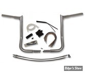 KIT DE MONTAGE EZ INSTALL GUIDON / CABLAGE - FAT BAGGERS INC - POINTED TOP 32MM / 1"1/4 - FLHT / FLHX 08/13 - HAUTEUR : 35.50 CM - CHROME