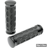 POIGNEES - DRAG SPECIALTIES / HOTOP DESIGN - CUSTOM RUBBER - TIRAGE ELECTRONIQUE - CHROME/NOIR