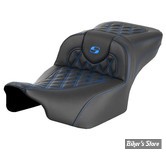 - SELLE SADDLEMEN - ROADSOFA LS  LATTICE STITCH ALLONGEE - EXTENDED REACH SEAT - TOURING 2023UP - NOIR / COUTURES BLEUES - 823-07-18401