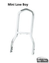 MONTANT DE SISSY BAR - LARGEUR : 7"1/2 / 19.00 CM - ZODIAC DETACHABLE - MINI LOWBOY - HAUTEUR : 28CM - CHROME