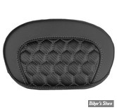 - DOSSIER DE SISSY BAR - LARGEUR : 10 1/2" x HAUTEUR : 6 1/2" - SADDLEMAN - MINI CONTOUR  HONEYCOMB - NOIR / COUTURES: GRISES - 061019002