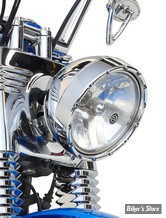 7 - CERCLAGE AVEC ECLAIRAGE - SOFTAIL FLST - FIRE RING ARLEN NESS - POUR PHARES OEM DE 7" - CLIGNOTANTS - LED ORANGE - CHROME