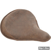 SELLE SOLO UNIVERSELLE - LARGEUR 330MM - DRAG SPECIALTIES - LARGE - DISTRESSED BROWN LEATHER W / PERIMETER STITCHED