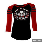 TEE-SHIRT MANCHES 3/4 - LETHAL THREAT - BUILT TO THRILL - NOIR/ROUGE