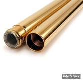 ECLATE N - PIECE N° 45 - TUBES DE FOURCHES CHROMES 41MM 00up - 22 1/4 - CUSTOM CYCLE ENGINEERING - TNC GOLD