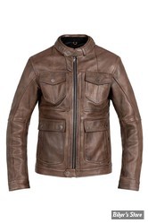  - BLOUSON EN CUIR - JOHN DOE - DRIFTER - MARRON - CE CERTIFIED / AAA - TAILLE: XXL