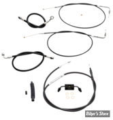 +10" - KIT CABLES ET DURITE DE FREIN DE GUIDON RALLONGES - SPORTSTER 14/21 ABS - LA CHOPPERS - STANDARD - NOIR - LA-8321KT-08B