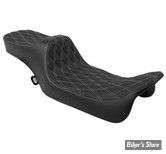 SELLE DRAG SPECIALTIES - Extended Reach Predator III Seat - TOURING 08/23 - FINITION : DOUBLE DIAMOND / COUTURES : ARGENT - 4687C