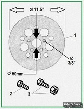  ECLATE DF - PIECE N° 00 - DISQUE DE FREIN  ET FIXATION - ARRIERE - OEM 41791-79 - HD 1979/1991