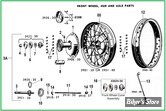  ECLATE O - PIECE N° 00 - ECLATE DES PIECES DE MOYEU DE ROUE - 45" 1930/1952