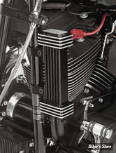 RADIATEUR D'HUILE - BIGTWIN 55/83 / SOFTAIL 84/17 / DYNA 91/17 / TOURING 84/16 / SPORTSTER 86UP / FXR 82/94 - JAGG - KIT COMPLET - VERTICAL - DELUXE - 6 ROW - NOIR