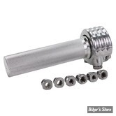 KIT DE TIRAGE RAPIDE POUR GUIDON DE 1" -  TC BROS. 1" MOTORCYCLE THROTTLE - DOUBLE CABLES - FINITION : POLIE - 101-0217