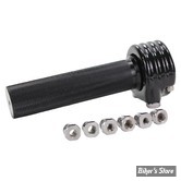 KIT DE TIRAGE RAPIDE POUR GUIDON DE 1" -  TC BROS. 1" MOTORCYCLE THROTTLE - DOUBLE CABLES - FINITION : NOIR - 101-0218
