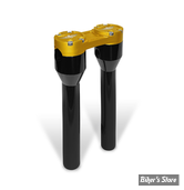 RISERS - HEINZ BIKES - CLUBSTYLE - POUR GUIDON DE 1 1/4" - DROIT - HAUTEUR : 25.50 cm / 10" - CORPS : NOIR / PONTET : OR - HB-RS-10-BG