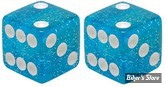 BOUCHONS DE VALVE TRIK TOPZ - DICE - BLEU PAILLETTE