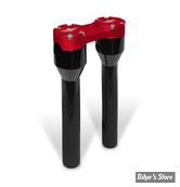 RISERS - HEINZ BIKES - CLUBSTYLE - POUR GUIDON DE 1 1/4" - DROIT - HAUTEUR : 25.50 cm / 10" - CORPS : NOIR / PONTET : ROUGE - HB-RS-10-BR