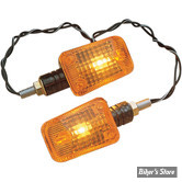 CLIGNOTANTS K&S TECHNOLOGIES INC.- UNIVERSAL MINI-STALK MARKER LIGHT - RECTANGLE - CORPS: CARBON / CABOCHON : ORANGE