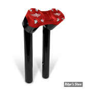 RISERS - HEINZ BIKES - CLUBSTYLE - POUR GUIDON DE 1 1/4" - PULLBACK - HAUTEUR : 20.50 cm / 8" - CORPS : NOIR / PONTET : ROUGE - HB-RPB-8-BR 