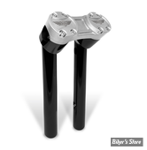 RISERS - HEINZ BIKES - CLUBSTYLE - POUR GUIDON DE 1 1/4" - PULLBACK - HAUTEUR : 20.50 cm / 8" - CORPS : NOIR / PONTET : ARGENT - HB-RPB-8-BS