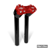 RISERS - HEINZ BIKES - CLUBSTYLE - POUR GUIDON DE 1 1/4" - PULLBACK - HAUTEUR : 25.50 cm / 10" - CORPS : NOIR / PONTET : ROUGE - HB-RPB-10-BR