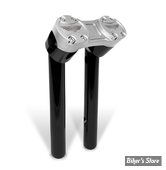 RISERS - HEINZ BIKES - CLUBSTYLE - POUR GUIDON DE 1 1/4" - PULLBACK - HAUTEUR : 25.50 cm / 10" - CORPS : NOIR / PONTET : ARGENT - HB-RPB-10-BS