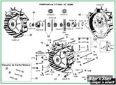  ECLATE J - PIECE N° 00 - ECLATE PIECES CARTER MOTEUR - FLATHEAD 45CI 37/73