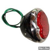  FEU ARRIERE VINTAGE - 1933/1936 - TC BROS. MODEL B TAIL LIGHT - NOIR / INOX / LED - 107-0049