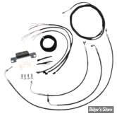 + 10" - KIT CABLES ET DURITE DE FREIN DE GUIDON RALLONGES - TOURING FLHT/FLHR 21/23 ABS - LA CHOPPERS - COMPLET - NOIR - LA-8056KT2-08B