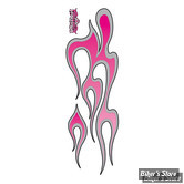 AUTOCOLLANT / DECAL - LETHAL THREAT - LT PINK FLAMES LEFT DECAL - TAILLE : 3" X 10" ( 7.60 CM X 25 CM ) 