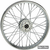 21 X 2.15 - ROUE AVANT 40 RAYONS - SPORTSTER 00/07 & DYNA 00/03 - MID USA - CHROMÉE AVEC RAYONS CHROMÉS - CHAMBRE A AIR