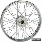 21 X 2.15 - ROUE AVANT 40 RAYONS - SPORTSTER 00/07 & DYNA 00/03 - MID USA - CHROMÉE AVEC RAYONS CHROMÉS - TUBELESS