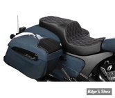 SELLE DUO - INDIAN CHALLENGER 2020UP / CHIEFTAIN 2025UP -  DRAG SPECIALTIES - FREEDOM TOUR 2-UP SEAT - DOUBLE DIAMOND - NOIR / COUTURES : SILVER - 4722C